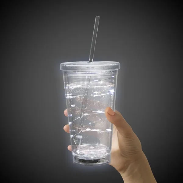16 oz. clear acrylic plastic cup with double wall insulation, lid... from ASI 42016 Brighter Promotions Inc