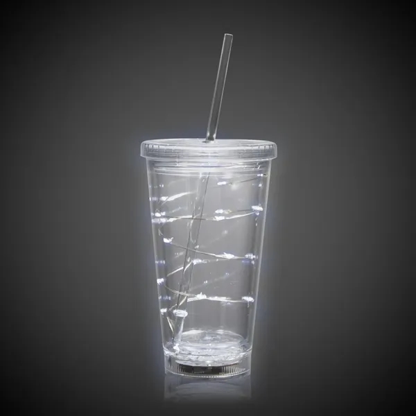 16 oz. clear acrylic plastic cup with double wall insulation, lid... from ASI 42016 Brighter Promotions Inc