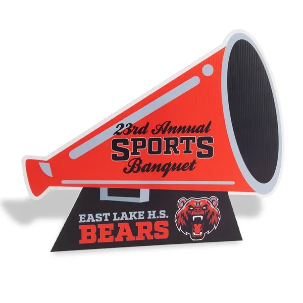 Custom cut from Corrugated Plastic. Durable corrugated plastic easel back.... from ASI 77280 Pepco Poms