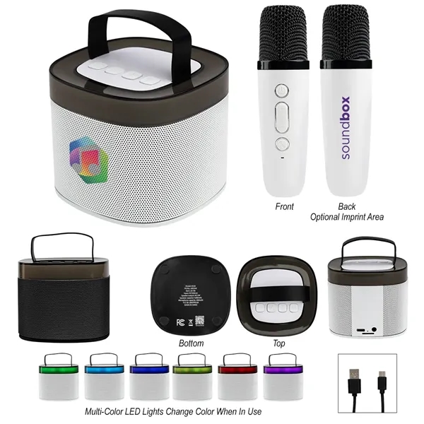 Karaoke set with a mini wireless speaker and two mini microphones.... from ASI 61125 Hit Promotional Products / Hit®