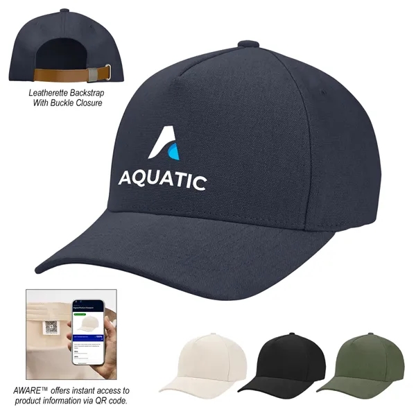 AWARE™ Recycled Cotton Cap with Leatherette Backstrap... from ASI 61125 Hit Promotional Products / Hit®