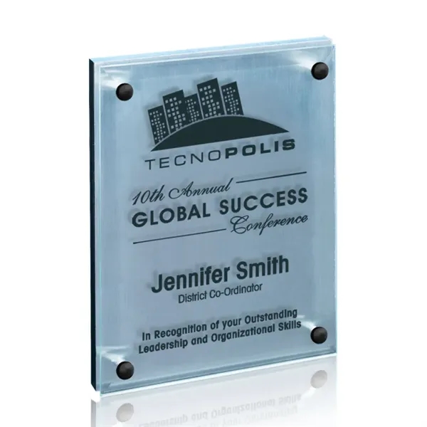 The 5" X 7" metallic Kingston plaque is made from 3/16"... from ASI 84592 St Regis Group / Prestige Glass