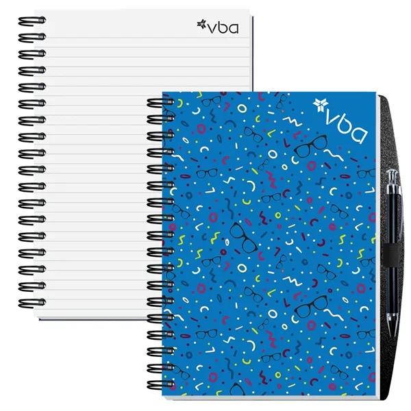 7" x 10" Full Color Journal with pen and imprint on... from ASI 50873 Drum-Line / Drum-line Inc
