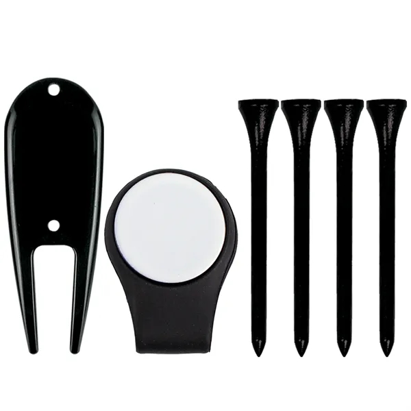 Golf kit with a hat clip, divot tool, 4 tees, and... from ASI 57653 Gold Bond