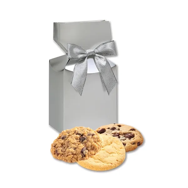 Silver gift box with homestyle cookies... from ASI 68680 Maple Ridge Farms Inc