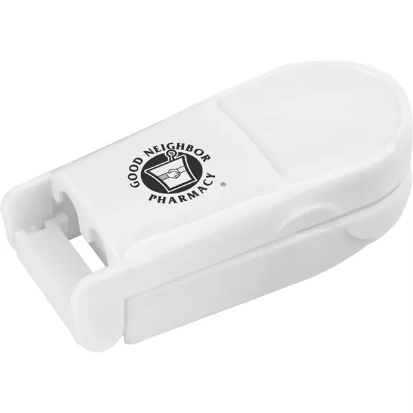 Pill cutter with pill gripping arms, a thumb grooved top and... from ASI 54100 Fields Manufacturing Inc / American Greenwood