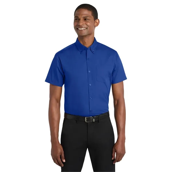 Port Authority Short Sleeve Carefree Poplin Shirt.... from ASI 84863 SanMar
