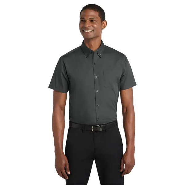 Port Authority Short Sleeve Carefree Poplin Shirt.... from ASI 84863 SanMar