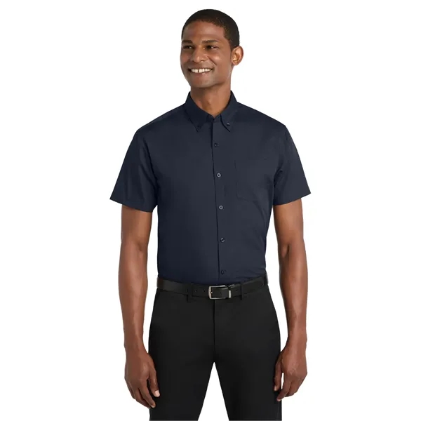 Port Authority Short Sleeve Carefree Poplin Shirt.... from ASI 84863 SanMar