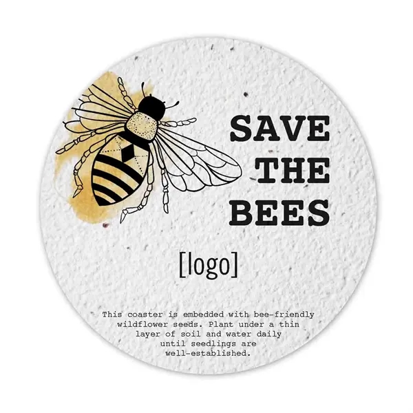 Seed paper coaster, 3.875" circle... from ASI 40646 Bloomin Promotions / Bloomin' Promotions™