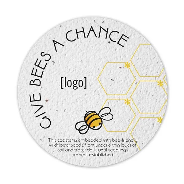 Seed paper coaster, 3.875" circle... from ASI 40646 Bloomin Promotions / Bloomin' Promotions™