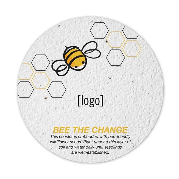 Seed paper coaster, 3.875" circle... from ASI 40646 Bloomin Promotions / Bloomin' Promotions™
