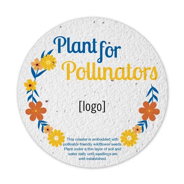 Seed paper coaster, 3.875" circle... from ASI 40646 Bloomin Promotions / Bloomin' Promotions™