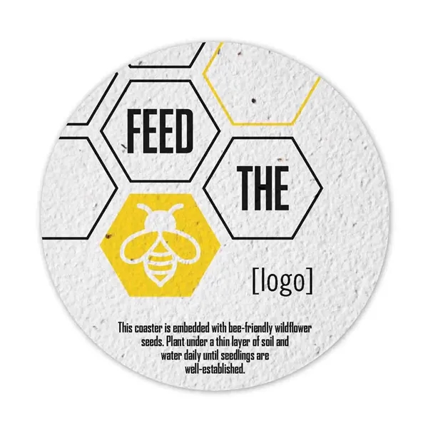 Seed paper coaster, 3.875" circle... from ASI 40646 Bloomin Promotions / Bloomin' Promotions™