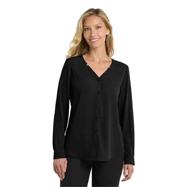 Port Authority Ladies Long Sleeve Button-Front Blouse.... from ASI 84863 SanMar