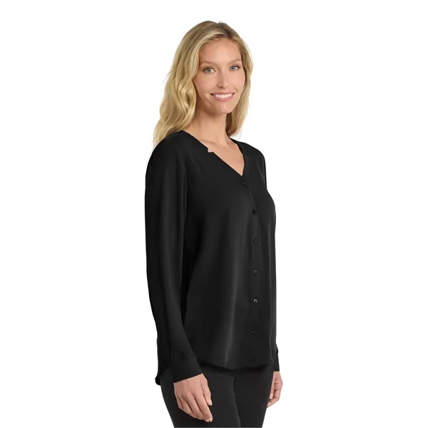 Port Authority Ladies Long Sleeve Button-Front Blouse.... from ASI 84863 SanMar