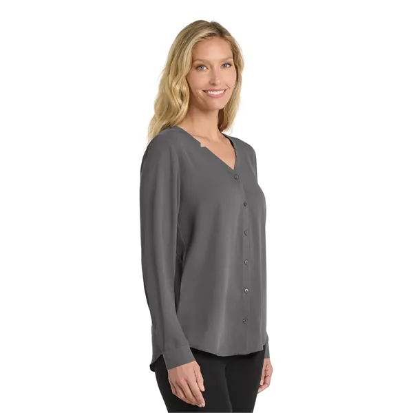 Port Authority Ladies Long Sleeve Button-Front Blouse.... from ASI 84863 SanMar