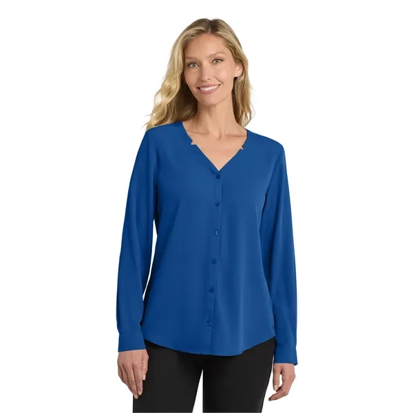 Port Authority Ladies Long Sleeve Button-Front Blouse.... from ASI 84863 SanMar