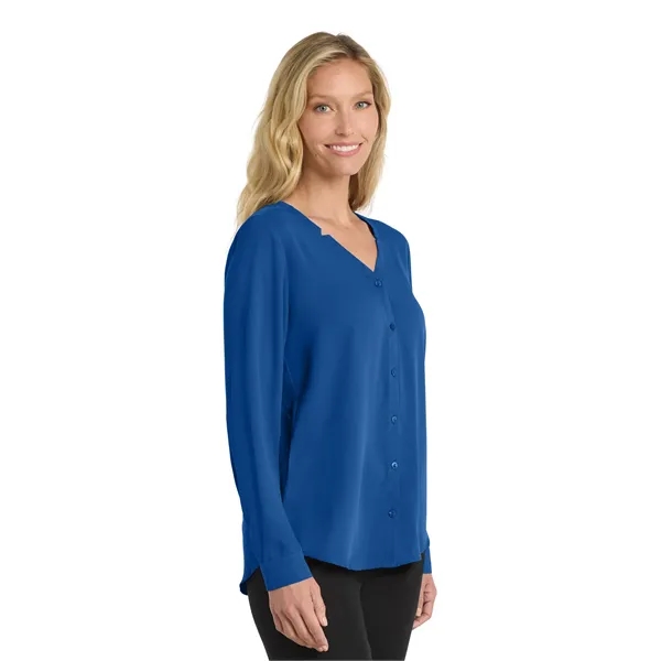 Port Authority Ladies Long Sleeve Button-Front Blouse.... from ASI 84863 SanMar