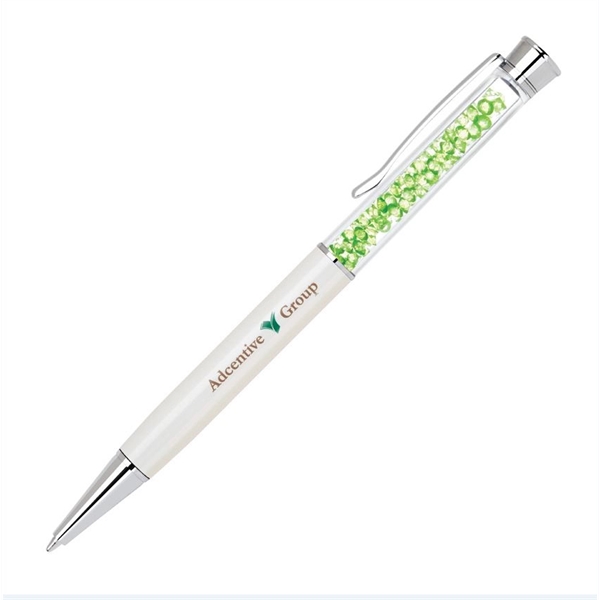 Brass twist-action ballpoint pen available in several colors with crystals that... from ASI 68190 Lungsal