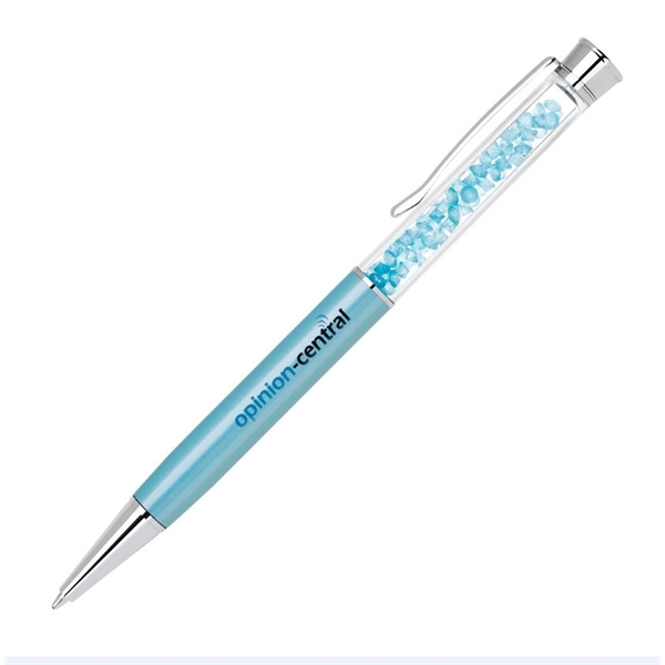 Brass twist-action ballpoint pen available in several colors with crystals that... from ASI 68190 Lungsal