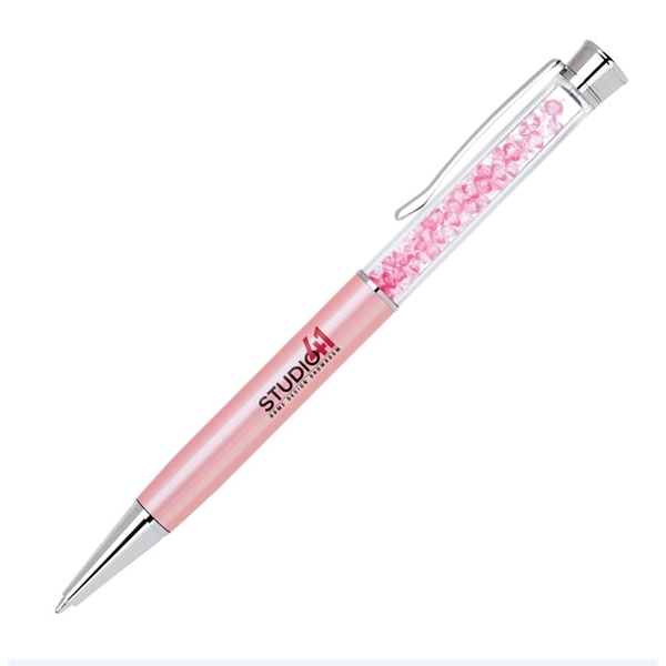 Brass twist-action ballpoint pen available in several colors with crystals that... from ASI 68190 Lungsal