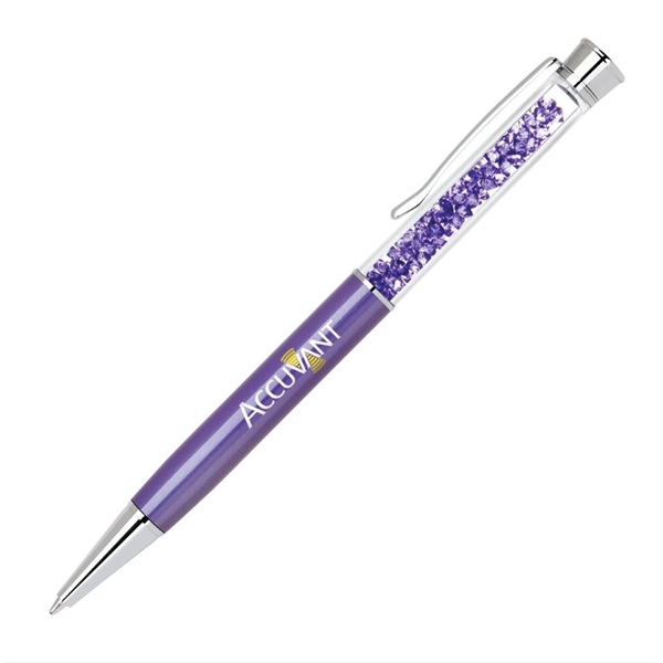 Brass twist-action ballpoint pen available in several colors with crystals that... from ASI 68190 Lungsal