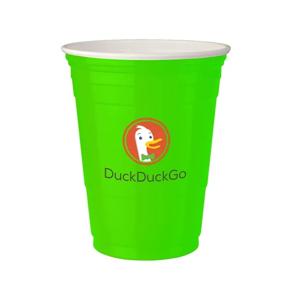 16-ounce plastic double-wall part cup customizable with digital printing. Made in... from ASI 91880 Tranter Graphics Inc