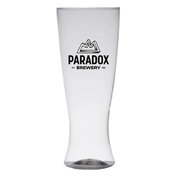 12 ounce clear plastic pilsner style beer glass.... from ASI 91880 Tranter Graphics Inc