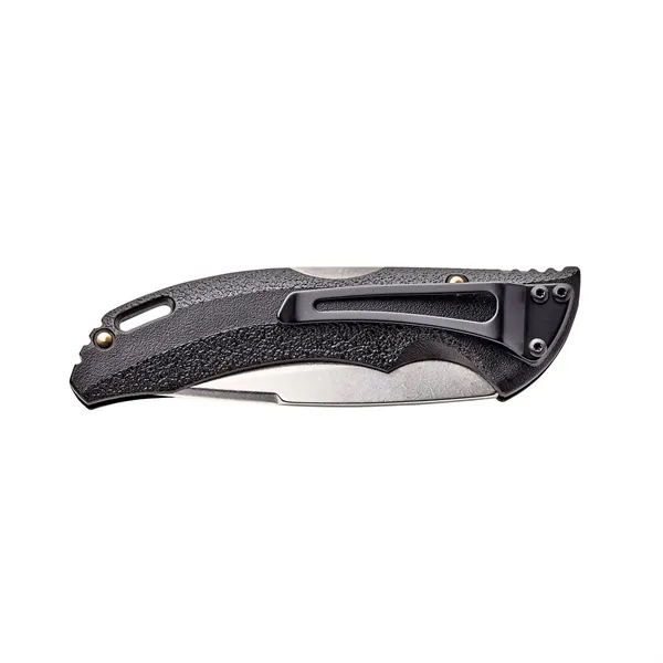 Lockback knife that features a 3 1/8" stainless steel blade 4... from ASI 46170 Compass Industries Inc
