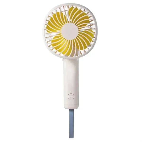 Portable handheld fan with USB lanyard for easy carrying.... from ASI 39552 BEL Promo
