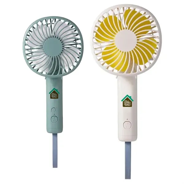 Portable handheld fan with USB lanyard for easy carrying.... from ASI 39552 BEL Promo