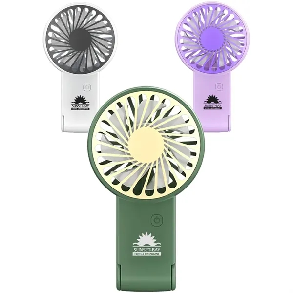 Handheld fan with base that doubles as a phone stand.... from ASI 39552 BEL Promo