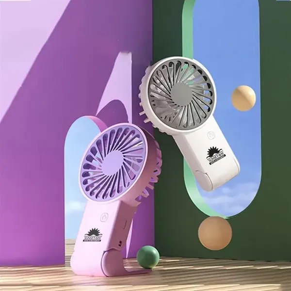Handheld fan with base that doubles as a phone stand.... from ASI 39552 BEL Promo