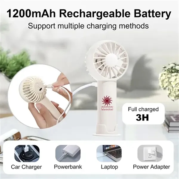 3-speed, USB-rechargeable fan with base.... from ASI 39552 BEL Promo