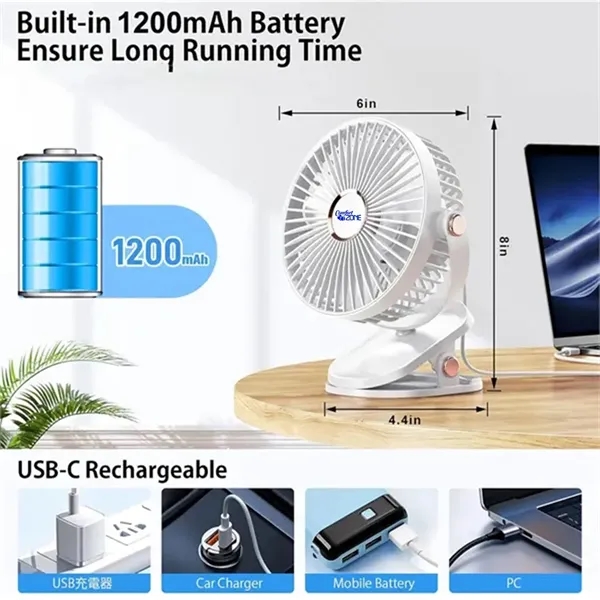 Battery-operated, clip-on fan with LED lights.... from ASI 39552 BEL Promo