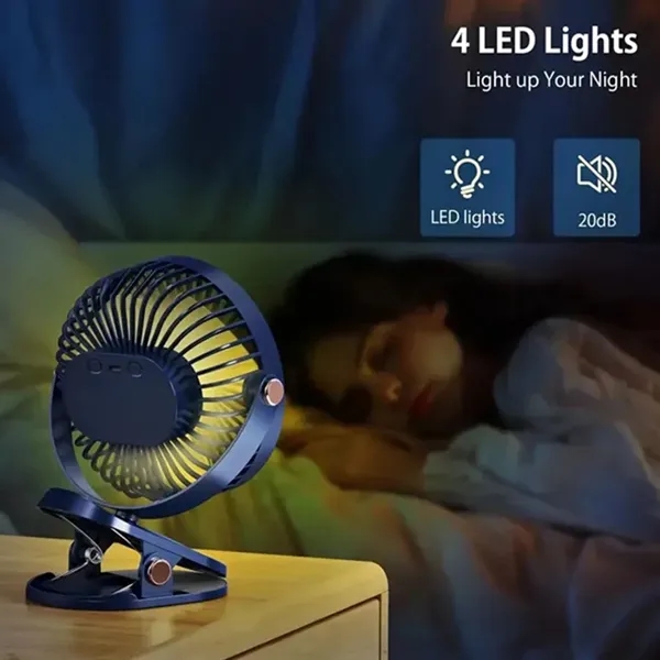 Battery-operated, clip-on fan with LED lights.... from ASI 39552 BEL Promo