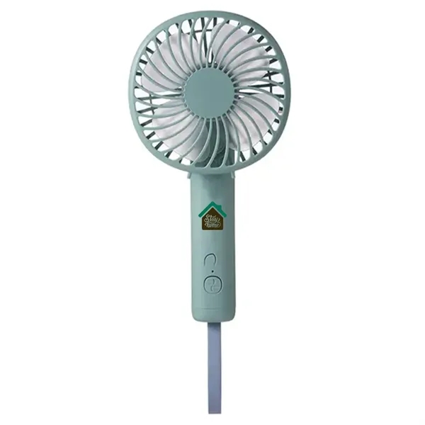 Portable handheld fan with USB lanyard for easy carrying.... from ASI 39552 BEL Promo