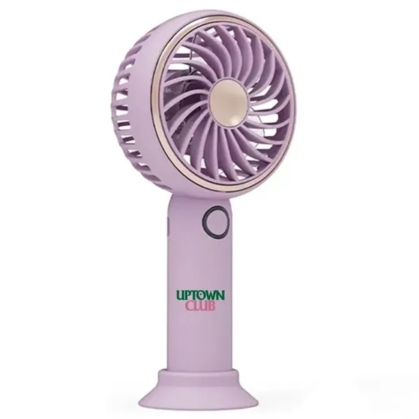 Handheld mini fan with LED light and lanyard; charges via USB.... from ASI 39552 BEL Promo