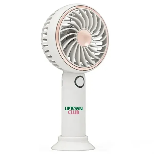 Handheld mini fan with LED light and lanyard; charges via USB.... from ASI 39552 BEL Promo