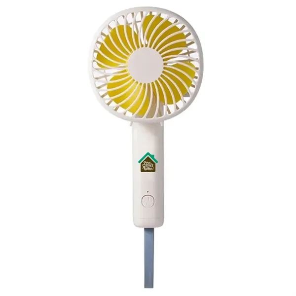 Portable handheld fan with USB lanyard for easy carrying.... from ASI 39552 BEL Promo