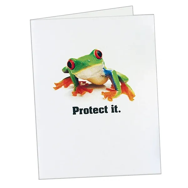 Full color printed 100% recycled white pocket folder... from ASI 32050 Admore / Admore®