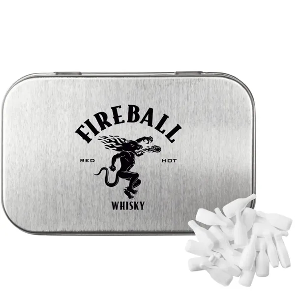 Rectangular Tin with Bottle Shaped Mints... from ASI 44900 NC Custom (CI/Lanco) / Chocolate Inn