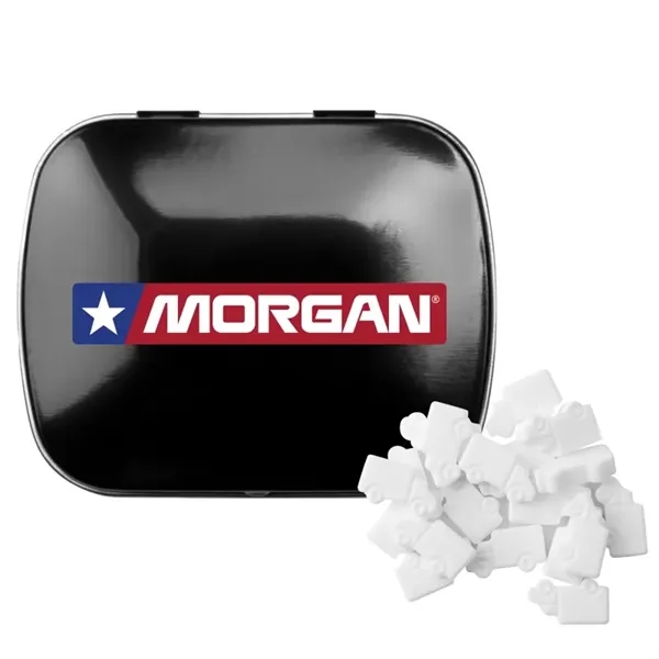 Customizable domed tin filled with truck shaped, sugar-free mints; includes full... from ASI 44900 NC Custom (CI/Lanco) / Chocolate Inn Chocolate Inn/Taylor & Grant Lanco