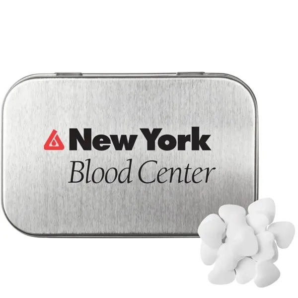 Rectangular Tin with Heart Shaped Mints... from ASI 44900 NC Custom (CI/Lanco) / Chocolate Inn