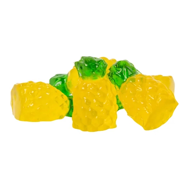 4 oz eco bag compostable with 3D Gummy Pineapples... from ASI 44900 NC Custom (CI/Lanco) / Chocolate Inn