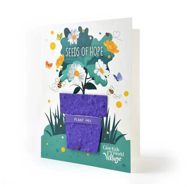 Recycled folding card with seed paper shape.... from ASI 40646 Bloomin Promotions / Bloomin' Promotions™