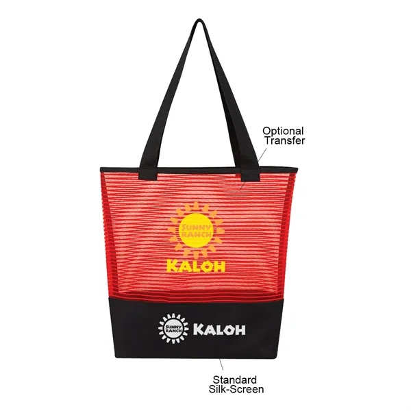 Tote bag made of sheer mesh with a pinstripe design.... from ASI 61125 Hit Promotional Products / Hit®