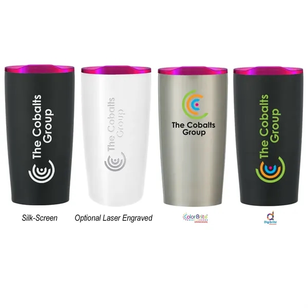 20 oz. stainless steel tumbler with snap-on, spill-resistant thumb slide lid... from ASI 61125 Hit Promotional Products / Hit®