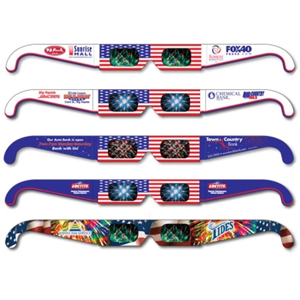 Fireworks Glasses - American Flag #1 - Custom Imprint... from ASI 80485 Rainbow Symphony Inc / Rainbow Symphony